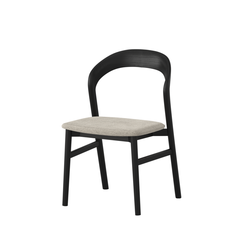 Tempo Dining Chair - Fabric Seat - Black
