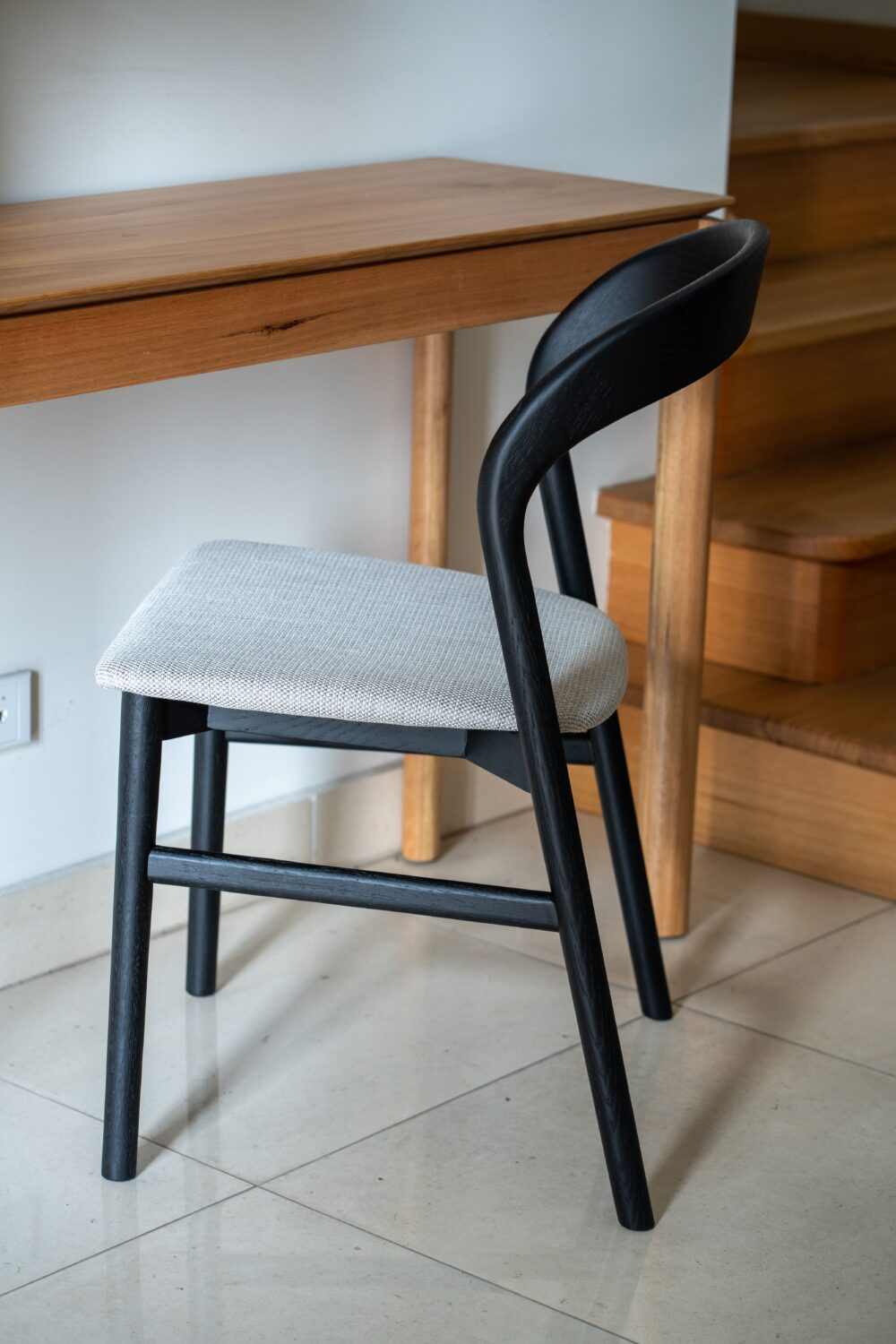Tempo Dining Chair - Fabric Seat - Black - Image 3