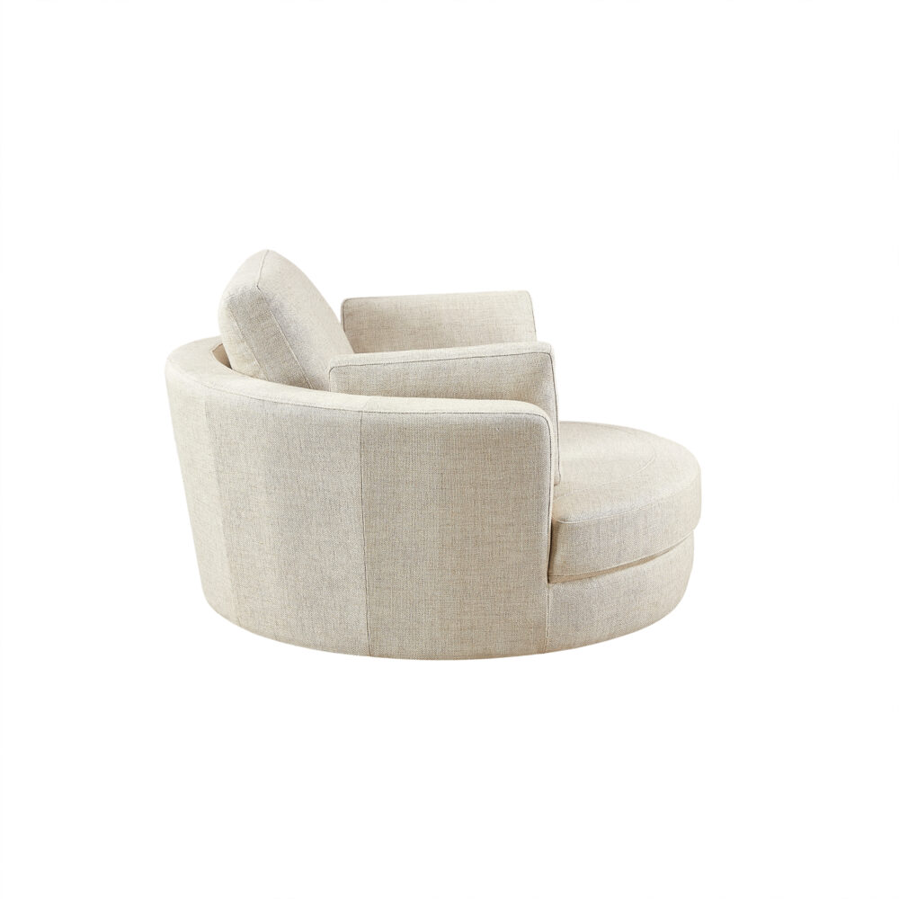 Cuddle Swivel Chair in Astral Almond Fabric - Image 19