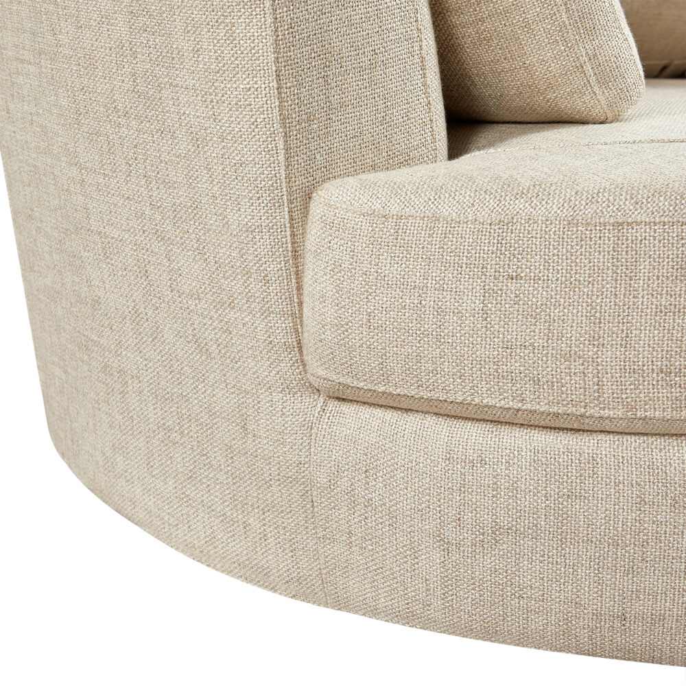 Cuddle Swivel Chair & Ottoman in Astral Almond Fabric - Image 9