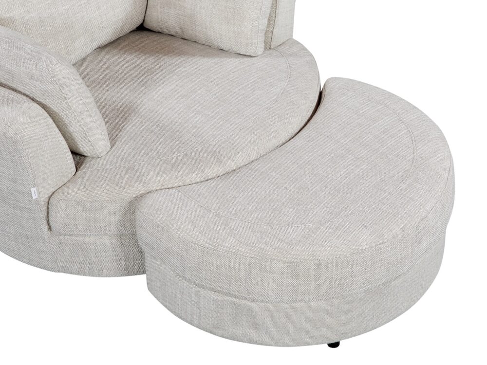 Cuddle Swivel Chair & Ottoman in Byron Almond Fabric - Image 6