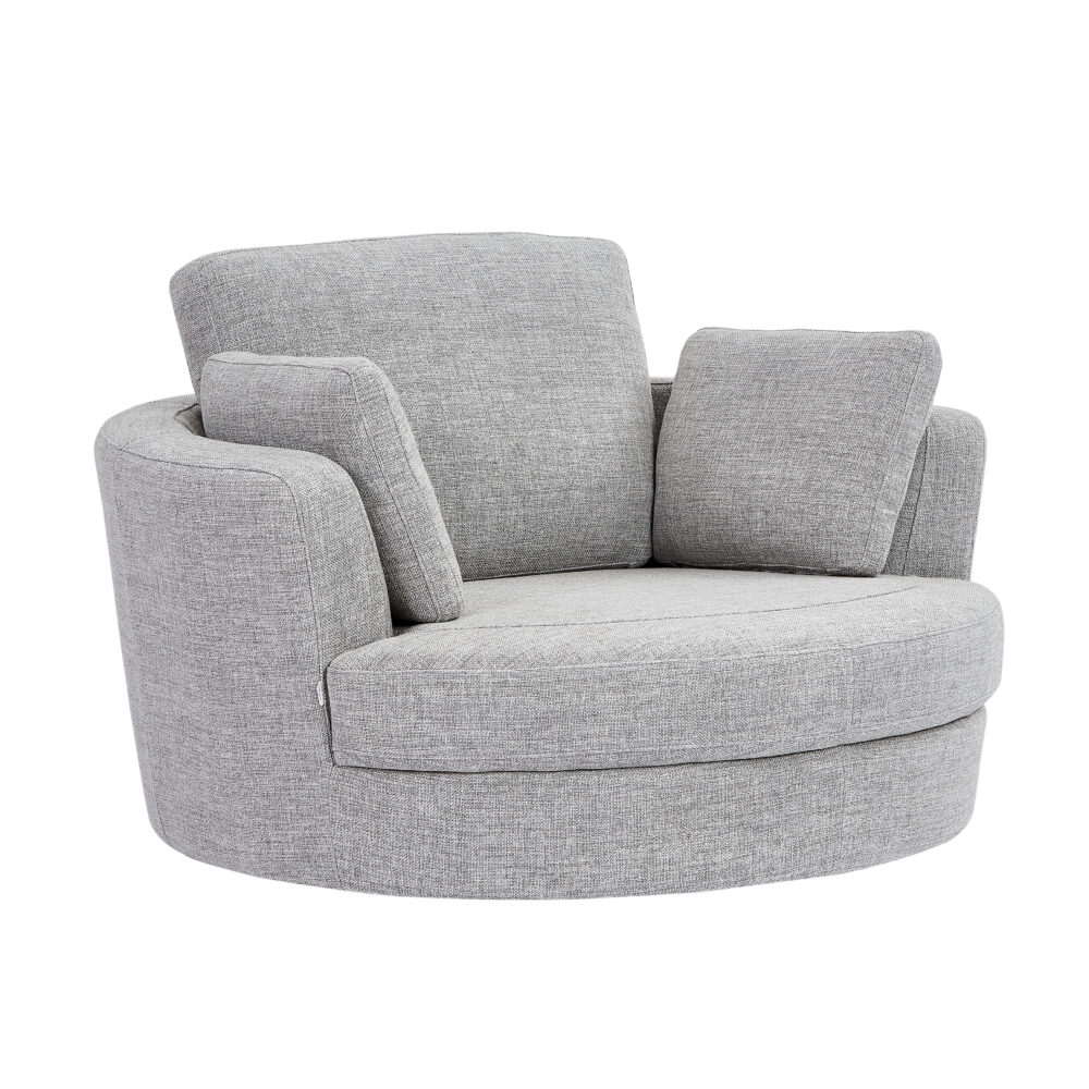 Cuddle Swivel Chair in Astral Ash Fabric - Image 2