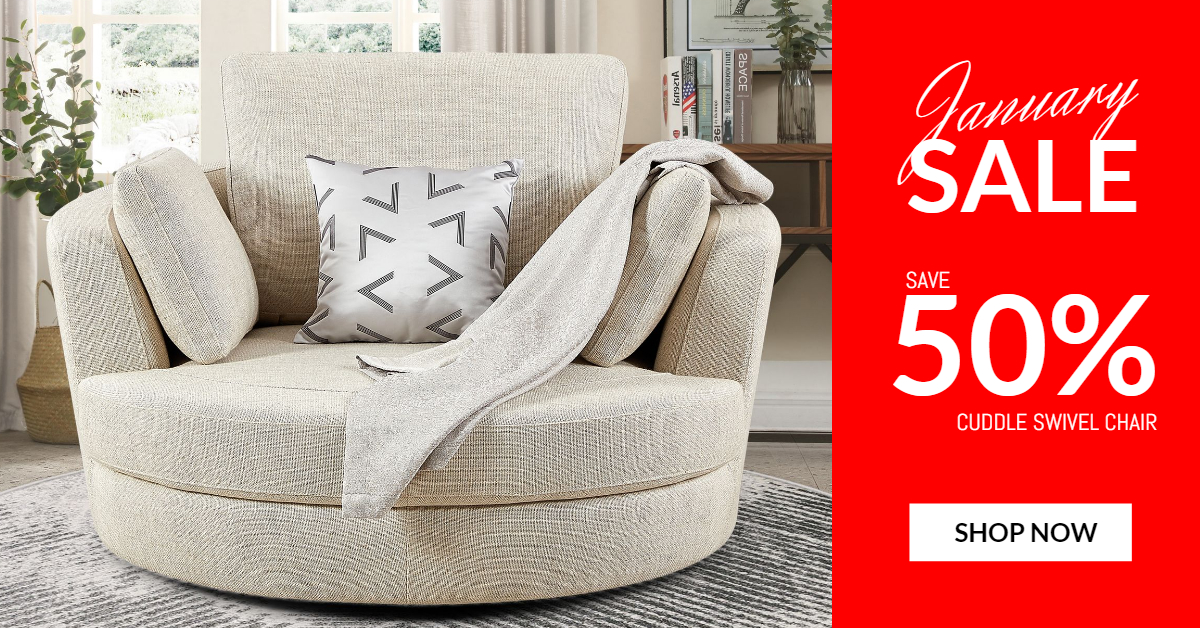 Cuddle Swivel Chair 50% OFF January Sale - Loungely