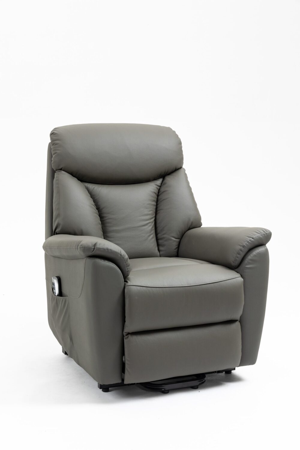 Ohio Dual Motor Lift Chair in Leather Dark Grey