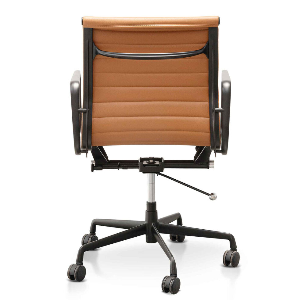 Floyd Low Back Office Chair - Saddle Tan in Black Frame - Image 5