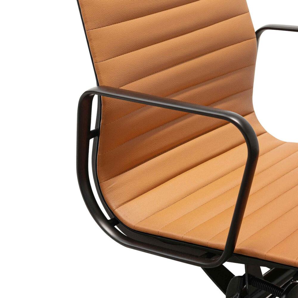 Floyd Low Back Office Chair - Saddle Tan in Black Frame - Image 9