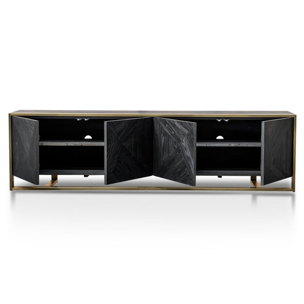 Nicole 2.2m Wooden TV Entertainment Unit - Black - Image 6