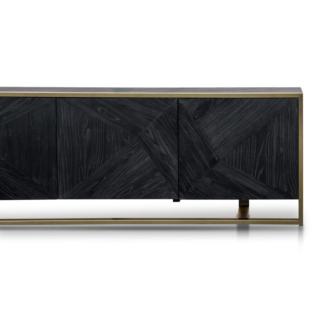 Nicole 2.2m Wooden TV Entertainment Unit - Black - Image 11