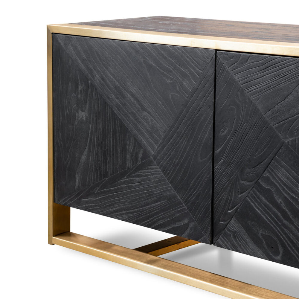 Nicole 2.2m Wooden TV Entertainment Unit - Black - Image 9