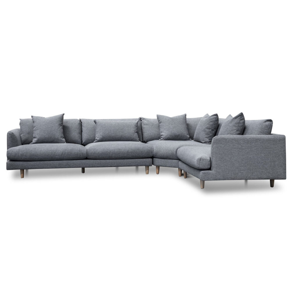Della Right Return Modular Fabric Sofa - Graphite Grey - Image 6