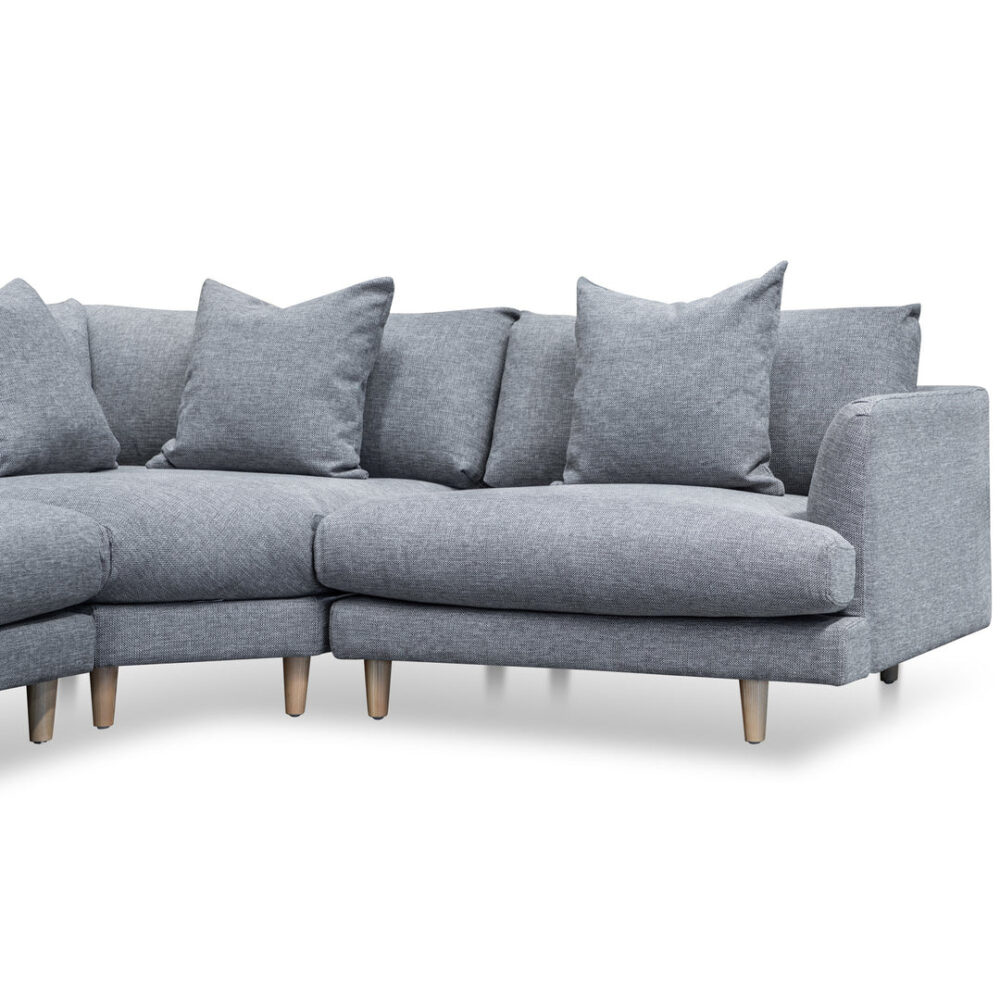 Della Right Return Modular Fabric Sofa - Graphite Grey - Image 4