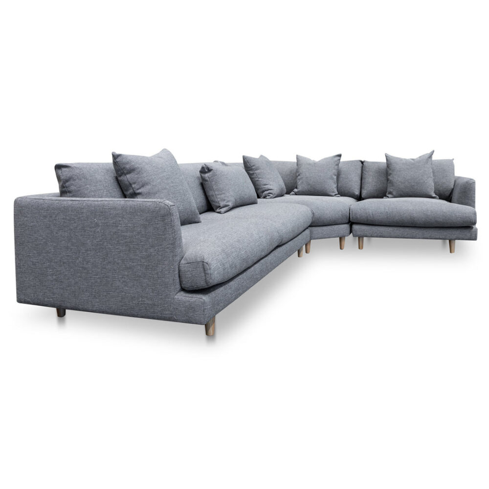 Della Right Return Modular Fabric Sofa - Graphite Grey - Image 2