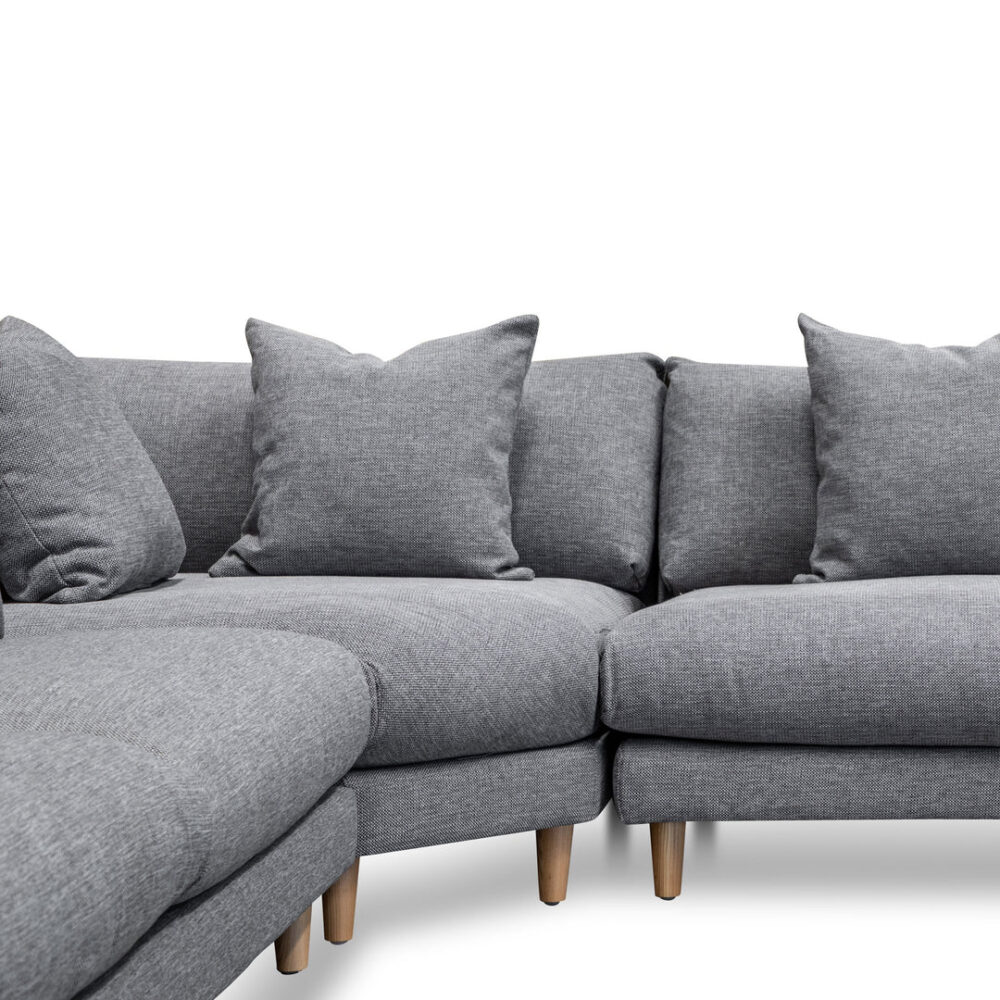 Della Right Return Modular Fabric Sofa - Graphite Grey - Image 3