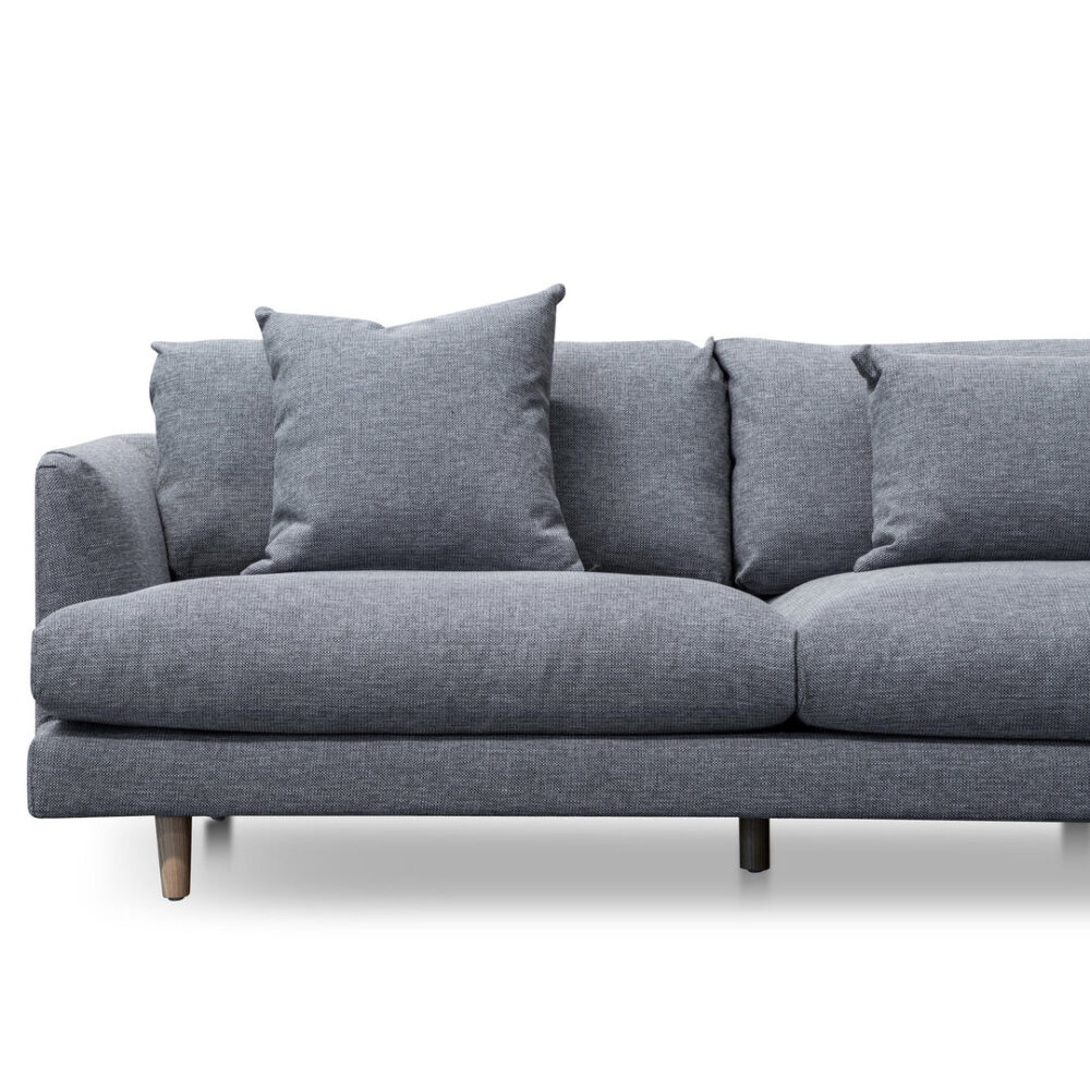 Della Right Return Modular Fabric Sofa - Graphite Grey - Image 5