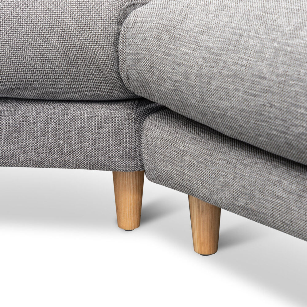 Della Right Return Modular Fabric Sofa - Graphite Grey - Image 8