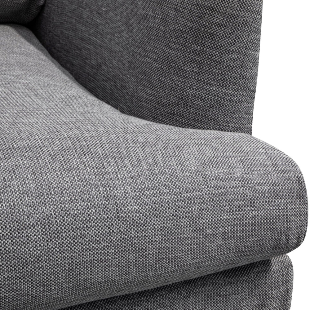 Della Right Return Modular Fabric Sofa - Graphite Grey - Image 9