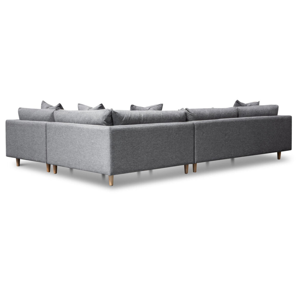Della Right Return Modular Fabric Sofa - Graphite Grey - Image 12