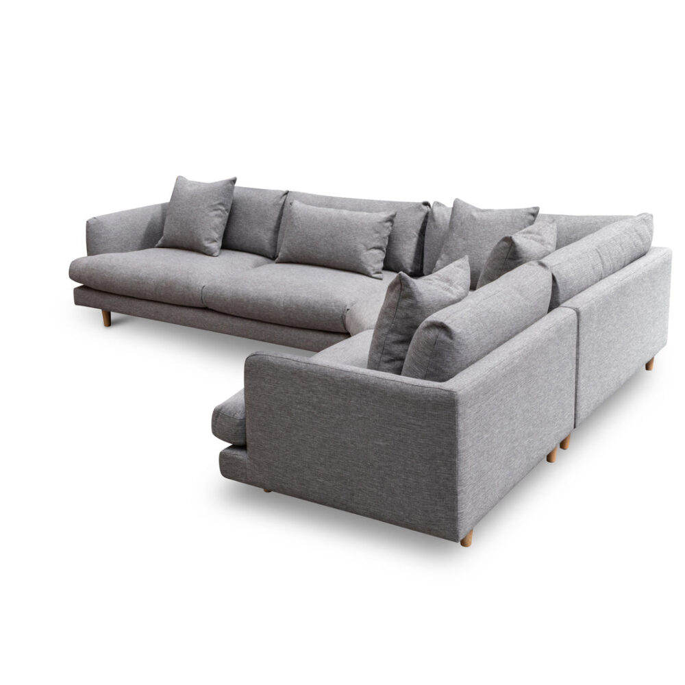 Della Right Return Modular Fabric Sofa - Graphite Grey - Image 14