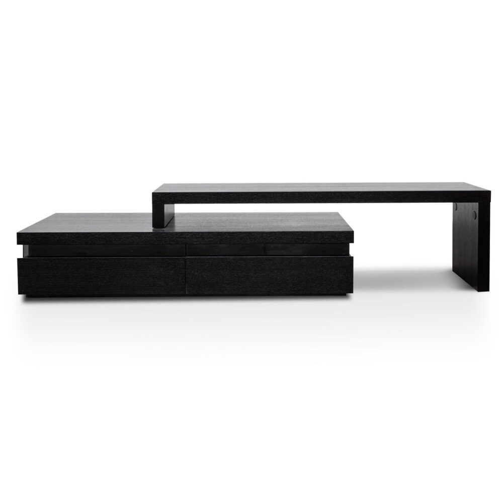 Maze 1.7-2.8m Lowline Wooden TV Entertainment Unit - Black - Image 2