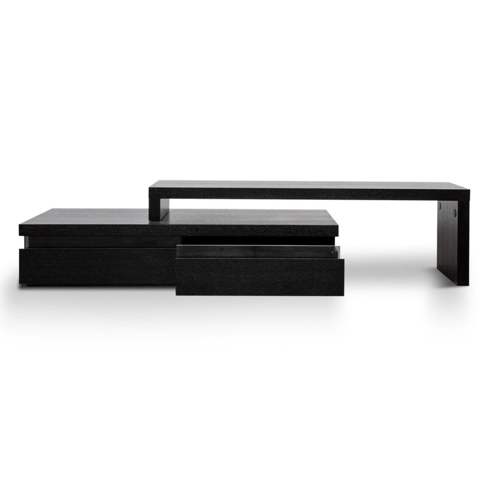 Maze 1.7-2.8m Lowline Wooden TV Entertainment Unit - Black - Image 4