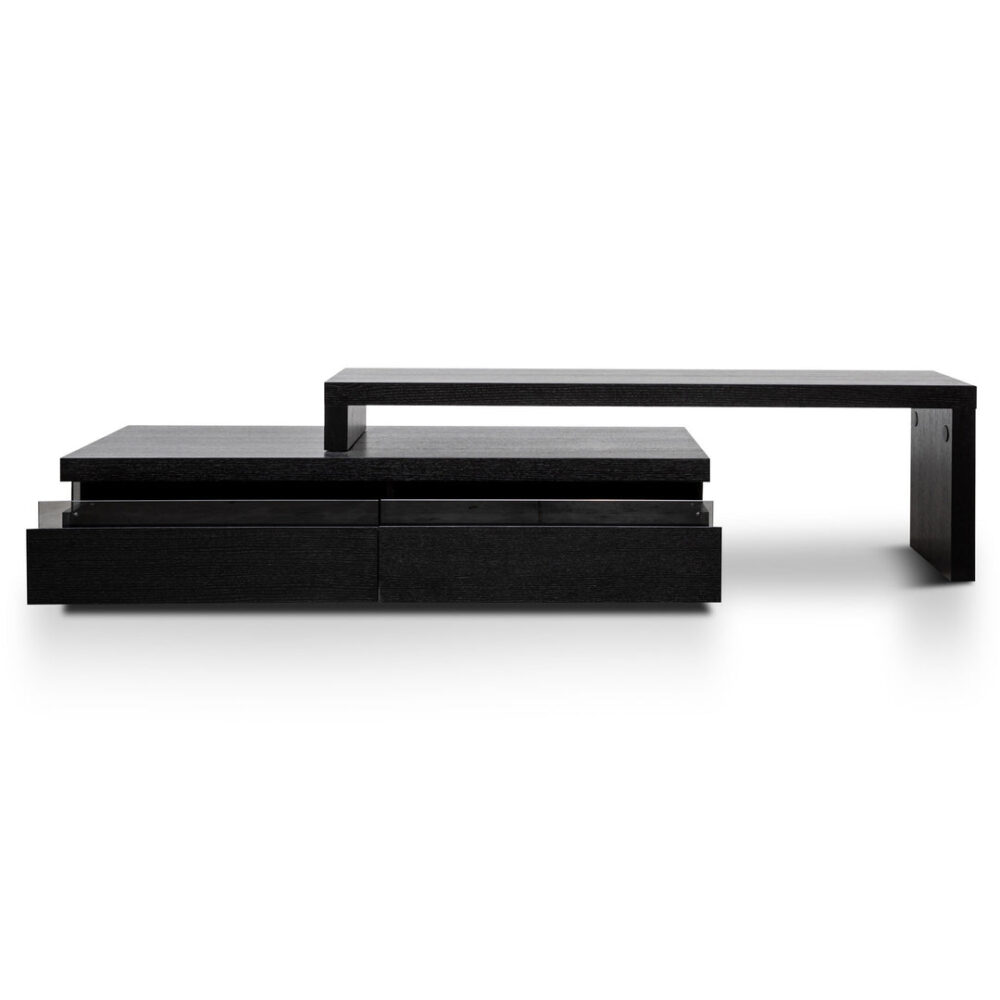 Maze 1.7-2.8m Lowline Wooden TV Entertainment Unit - Black - Image 5