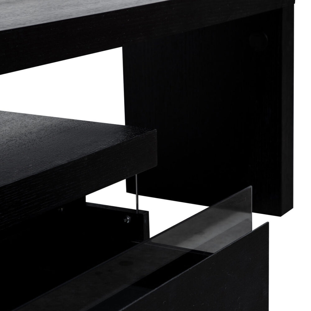 Maze 1.7-2.8m Lowline Wooden TV Entertainment Unit - Black - Image 8