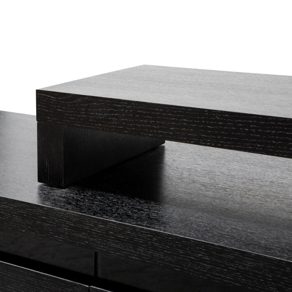 Maze 1.7-2.8m Lowline Wooden TV Entertainment Unit - Black - Image 10