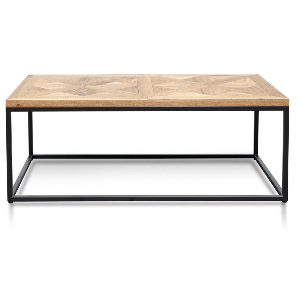Percy 114cm Coffee Table - European Knotty Oak and Peppercorn - Image 3