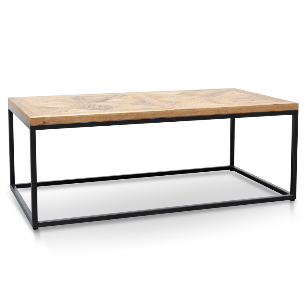 Percy 114cm Coffee Table - European Knotty Oak and Peppercorn - Image 5