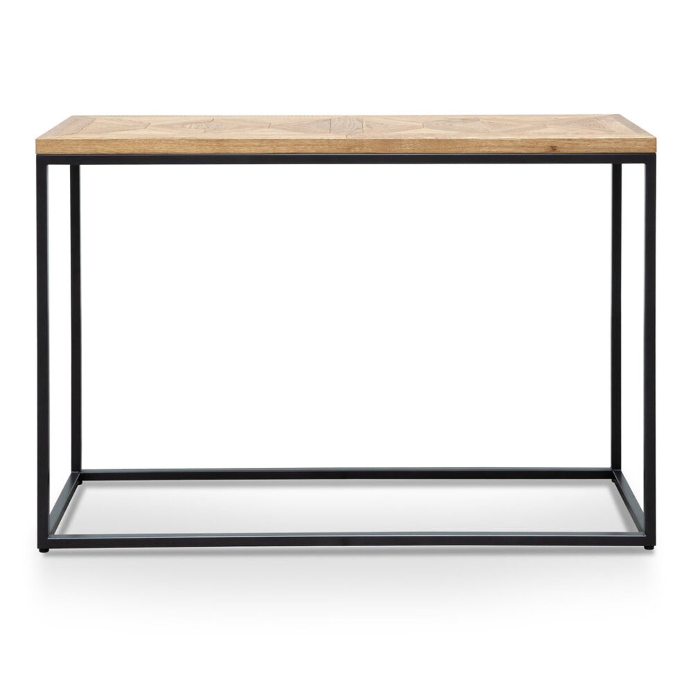 Percy Console Table - European Knotty Oak and Peppercorn - Image 4