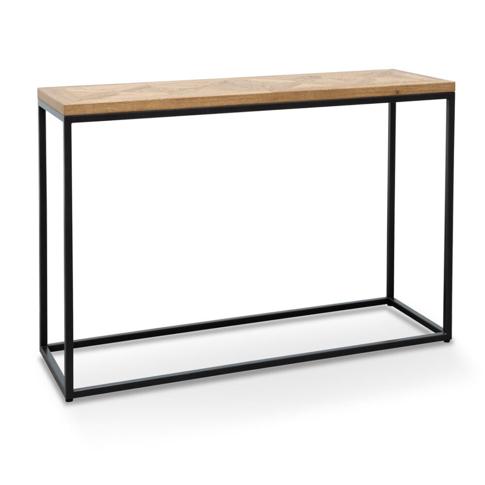 Percy Console Table - European Knotty Oak and Peppercorn - Image 2