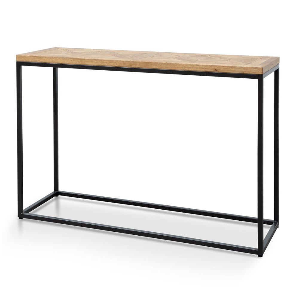 Percy Console Table - European Knotty Oak and Peppercorn - Image 3