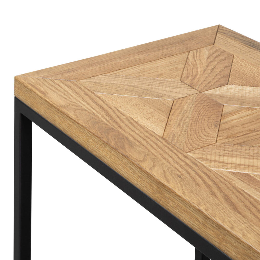 Percy Console Table - European Knotty Oak and Peppercorn - Image 5