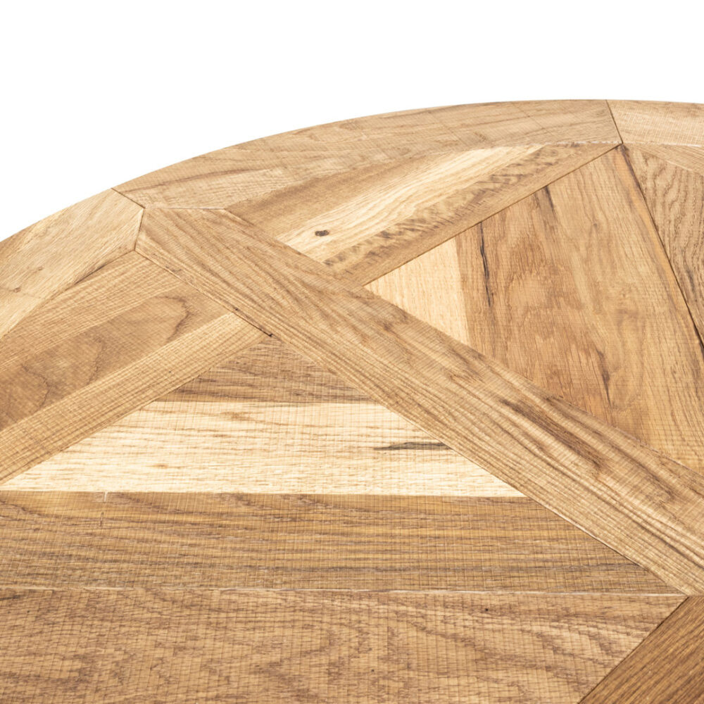 Percy 125cm Round Dining Table - European Knotty Oak and Peppercorn - Image 5