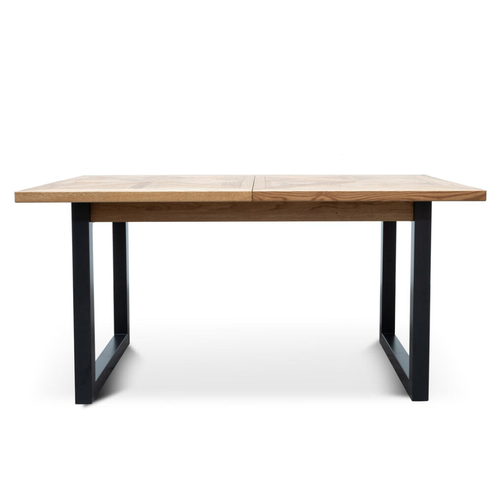 Percy 4-6 Seater Extendable Dining Table - European Knotty Oak and Peppercorn - Image 3