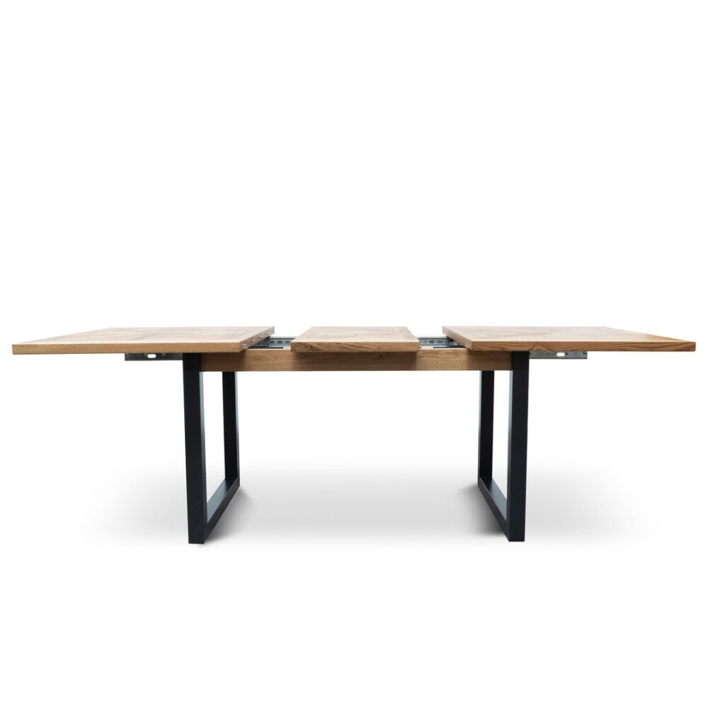 Percy 4-6 Seater Extendable Dining Table - European Knotty Oak and Peppercorn - Image 6