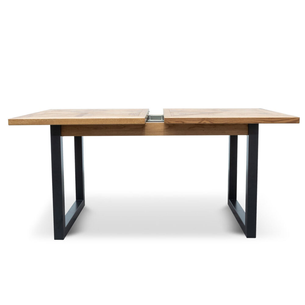 Percy 4-6 Seater Extendable Dining Table - European Knotty Oak and Peppercorn - Image 7