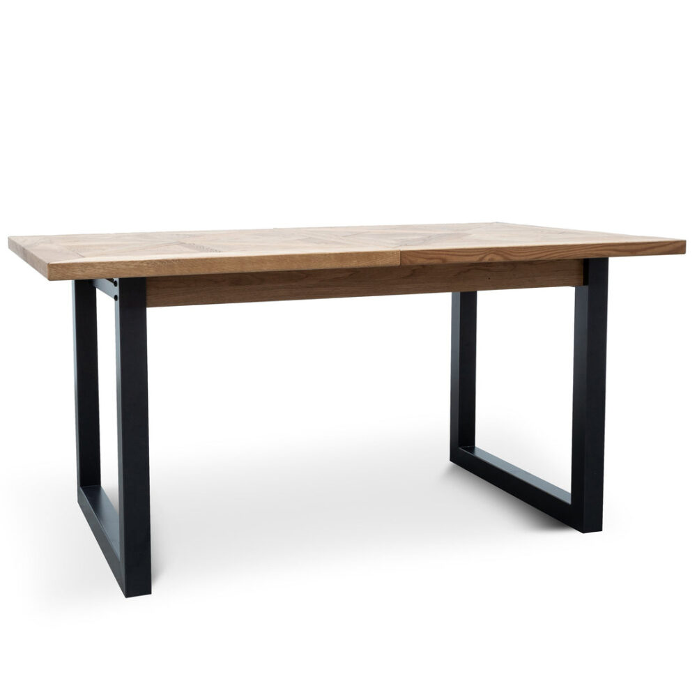 Percy 4-6 Seater Extendable Dining Table - European Knotty Oak and Peppercorn - Image 9