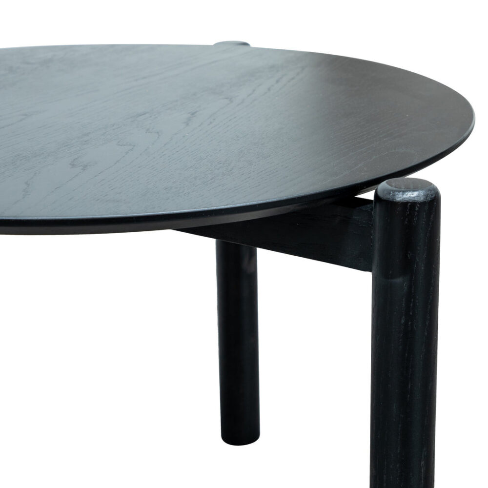 Nest Of Holloway Wooden Round Coffee Table - Black - Image 6