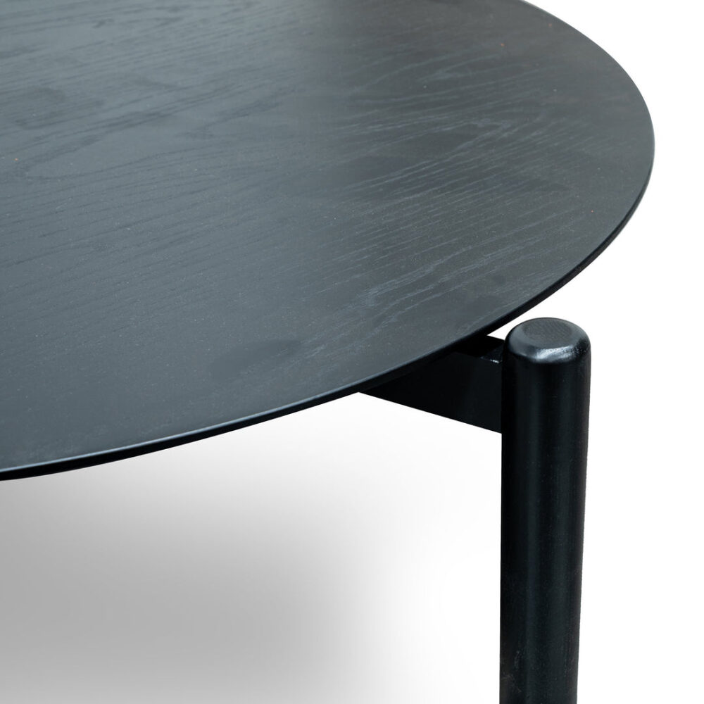 Nest Of Holloway Wooden Round Coffee Table - Black - Image 7
