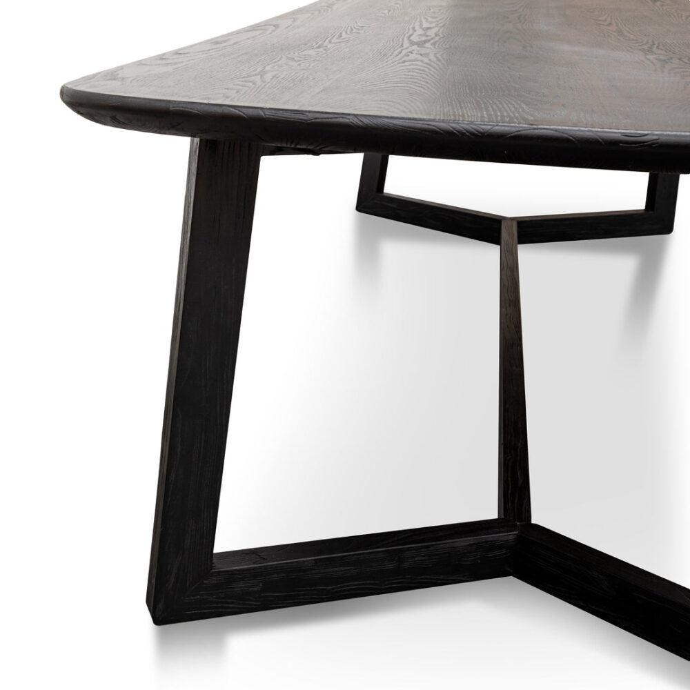 Massey 3m Wooden Dining Table - Black - Image 5