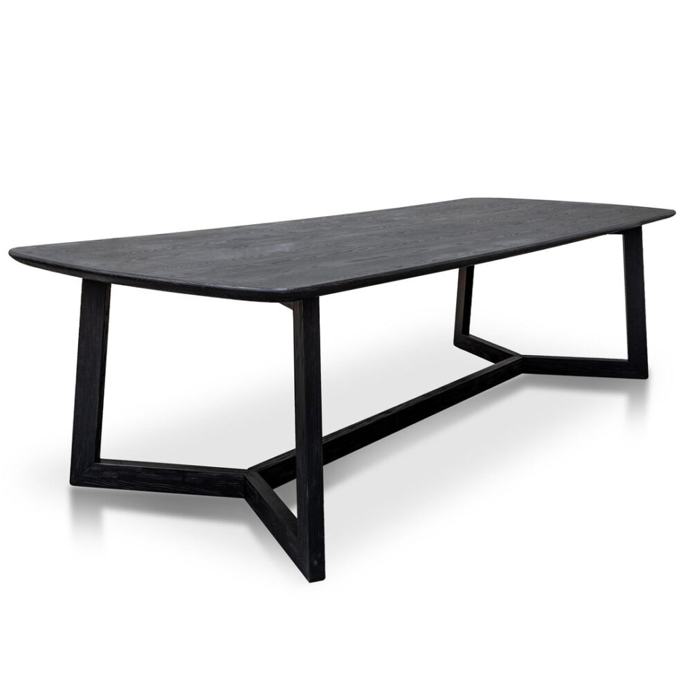 Massey 3m Wooden Dining Table - Black - Image 2