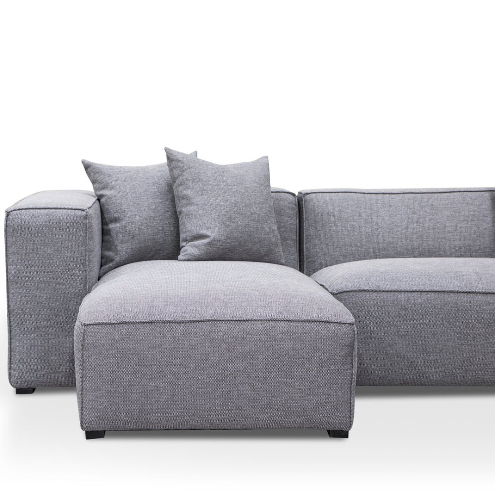 Casey 3 Seater Left Chaise Fabric Sofa - Graphite Grey - Image 4