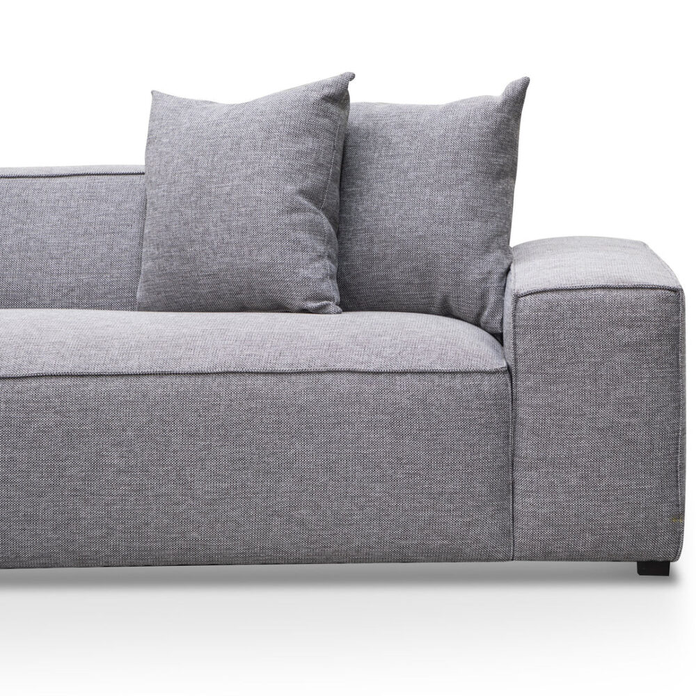 Casey 3 Seater Left Chaise Fabric Sofa - Graphite Grey - Image 5