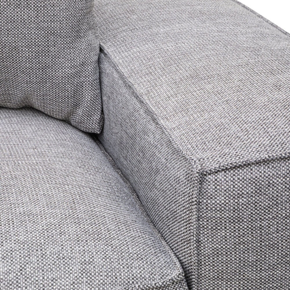 Casey 3 Seater Left Chaise Fabric Sofa - Graphite Grey - Image 6