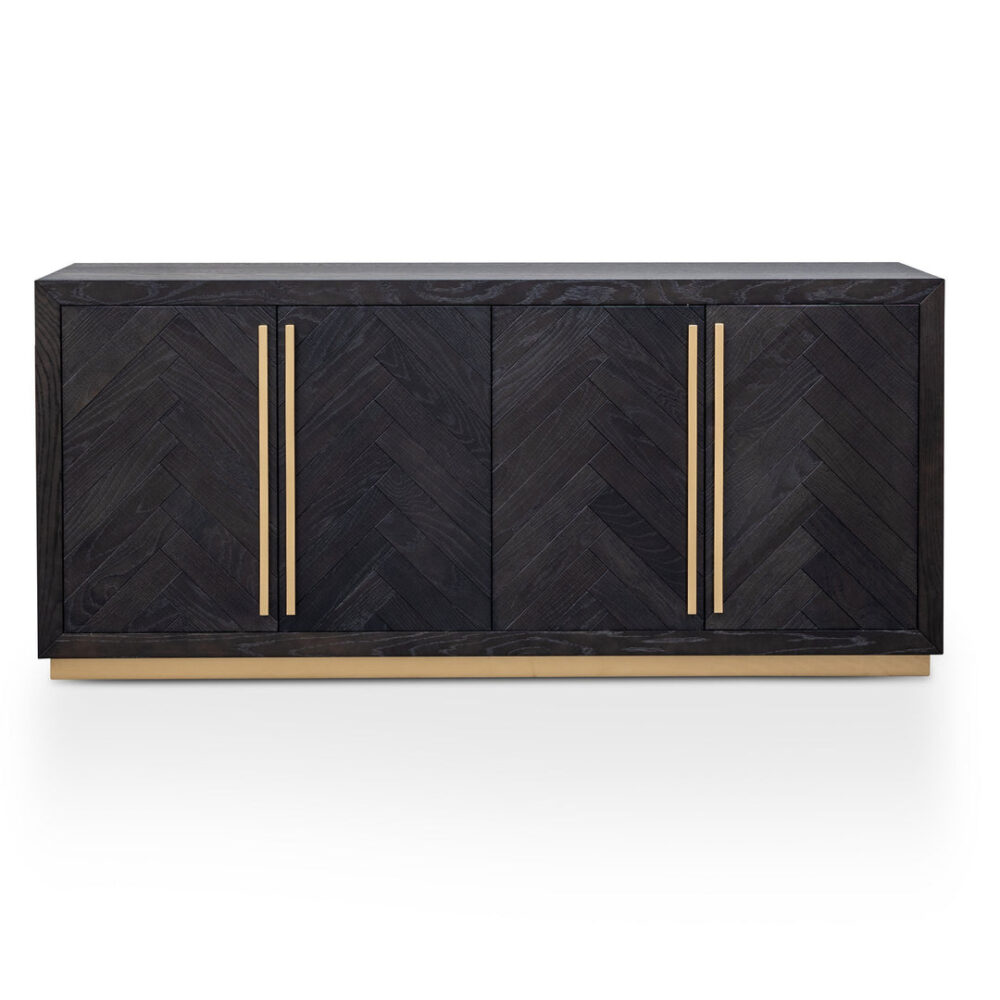 Wilma Wide 180cm Wooden Sideboard - Peppercorn and Brass - Image 5