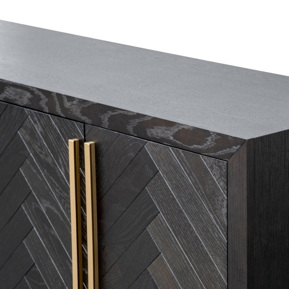 Wilma Wide 180cm Wooden Sideboard - Peppercorn and Brass - Image 10