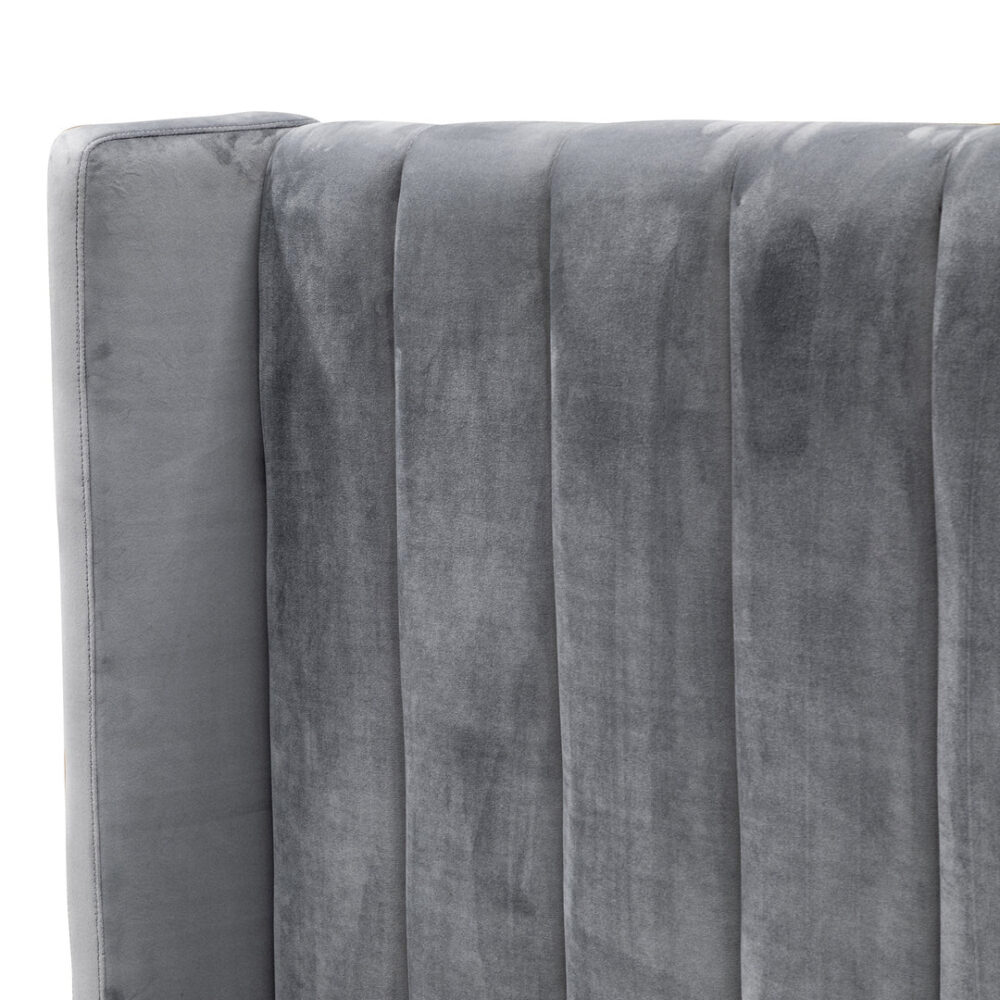 Hillsdale King Bed Frame - Wide Base in Charcoal Velvet - Image 8