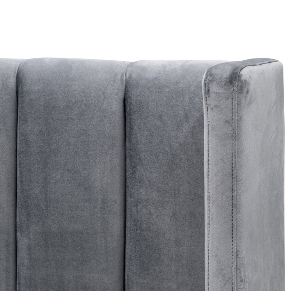 Hillsdale King Bed Frame - Wide Base in Charcoal Velvet - Image 9