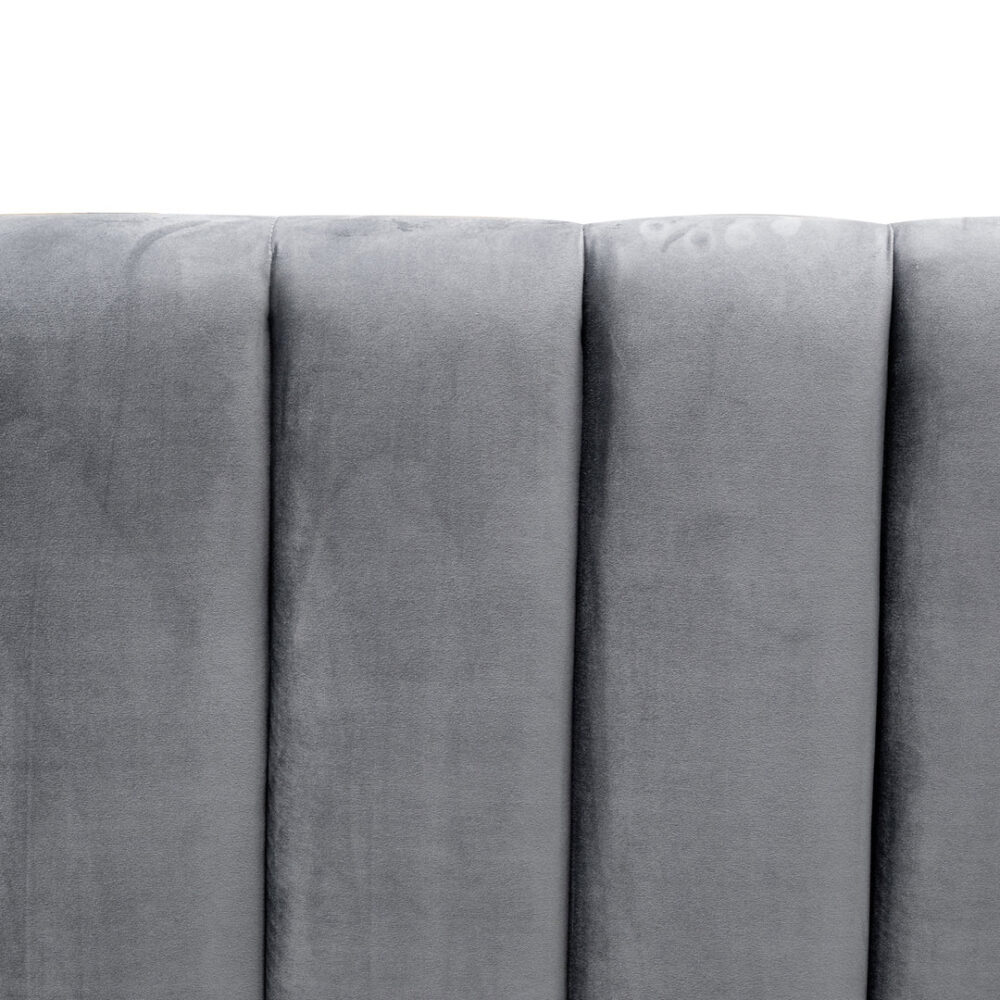 Hillsdale King Bed Frame - Wide Base in Charcoal Velvet - Image 10